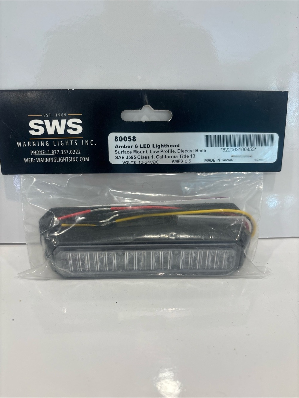 SWS Perimeter Light Surface Mount with 6 LED - Amber - 80058